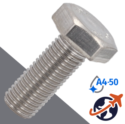 M39X4.0 Hex Bolt,A4-50 Marine Stainless,DIN 931 / 933
