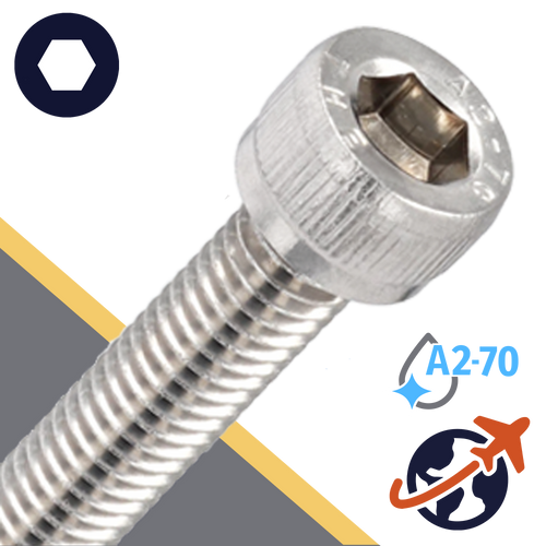 M10X1.5 Socket Head Cap Screw,A2-70 Stainless,ISO 4762
