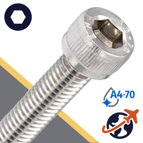 M10X1.5 Socket Head,A4-70 Marine Stainless,ISO 4762 / DIN 912
