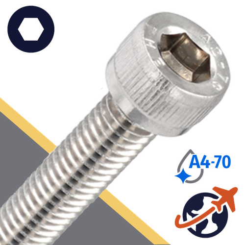 M10X1.5 Socket Head,A4-70 Marine Stainless,ISO 4762 / DIN 912