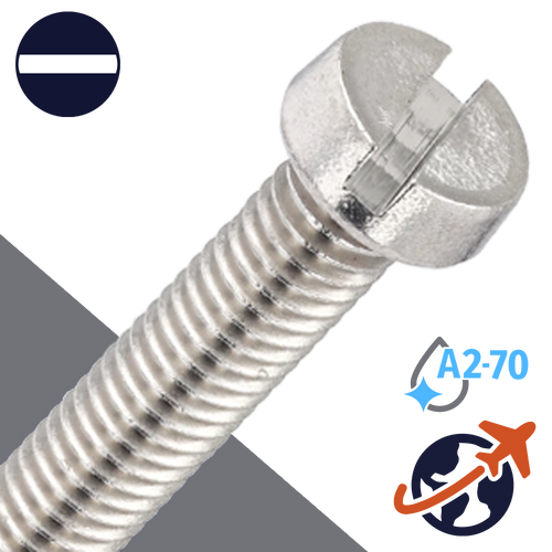 M10X1.5 Slotted Cheese Head,A2-70 Stainless,DIN 84 / ISO 1207