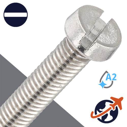 M5X0.8 Slotted Cheese Head - A2-70 Stainless DIN 84