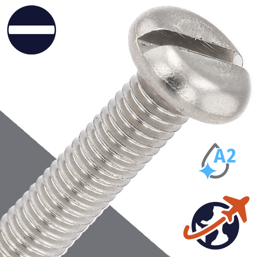 M1.6X0.35 Pan Head Slotted,A2-50 Stainless,DIN 85