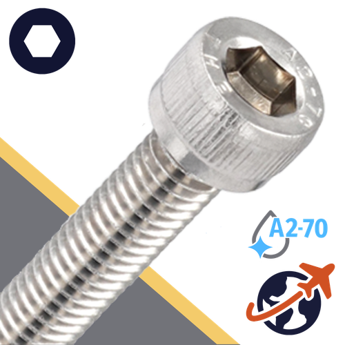 M10X1.5 Socket Head Cap Screw,A2-70 Stainless,ISO 4762