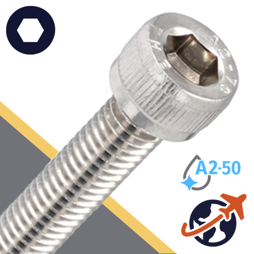 M1.6X0.35 Socket Head Cap Screw,A2-50 Stainless,ISO 4762