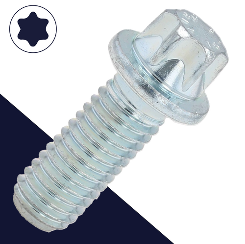 M8X1.25 External Torx,Class 10.9 Steel Zinc,DIN 34800