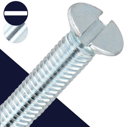 M8X1.25 Flat Head Slotted,Steel Class 4.8 Zinc,DIN 963