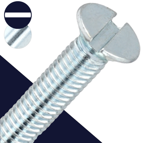 M8X1.25 Flat Head Slotted,Steel Class 4.8 Zinc,DIN 963