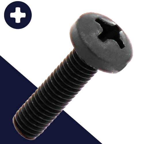 M6 Pan Phillips Screw,DIN 85 / ISO 1580,Black Nylon