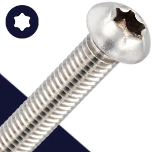M2X0.4 Torx Button Head,A2 Stainless Steel,ISO 7380-1 TX