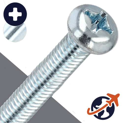 M4X0.75 Ex Coarse Pan Head,Retired JIS Thread,Steel, Zinc Plated