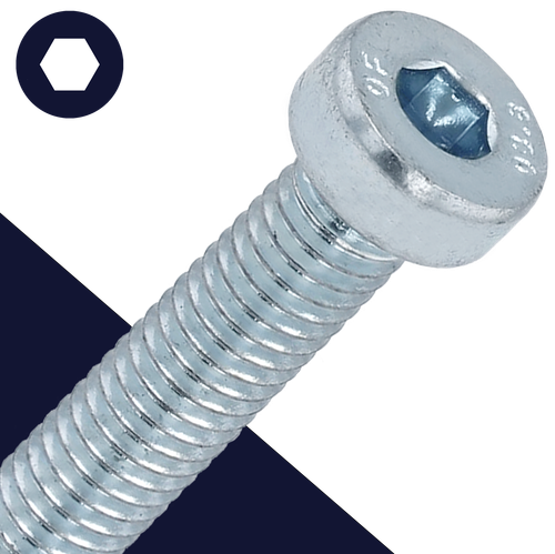 M8 Socket Head Low,Steel Class 8.8 Zinc,DIN 7984