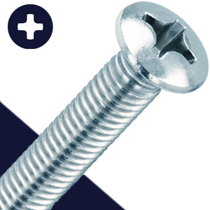 M6X1.0 Phillips Oval Head - Steel 4.8 Zinc DIN 966