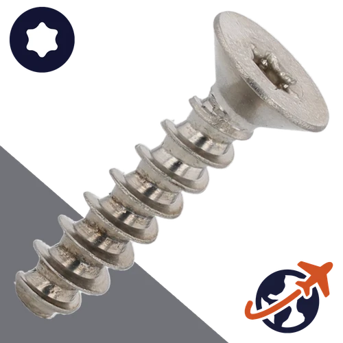 M5.0 Torx Flat Thermoplastics Screw - A2 Stainless Steel