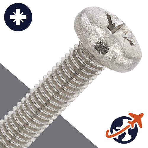 M4 Pozidrive Pan Thread Forming - A2 Stainless DIN 7500-CE