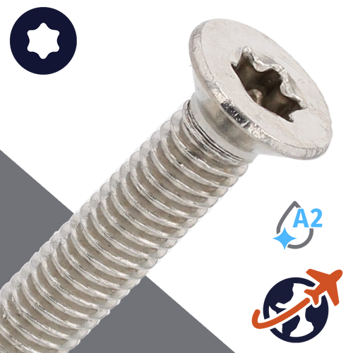 M5 Torx Flat Thread Forming - A2 Stainless DIN 7500-ME