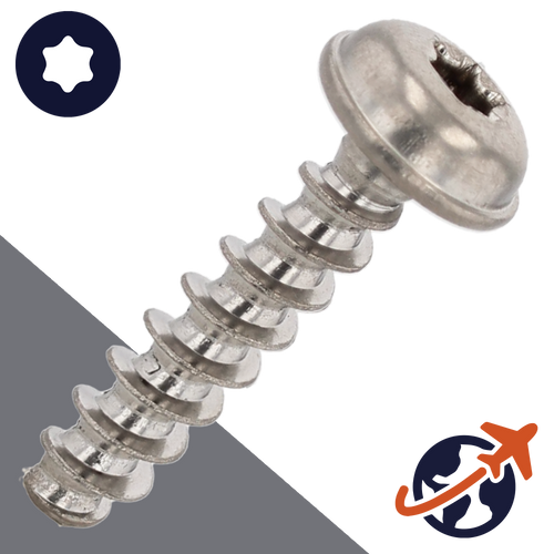 M3.0 Torx Pan Flange Thermoplastics Screw - A2 Stainless