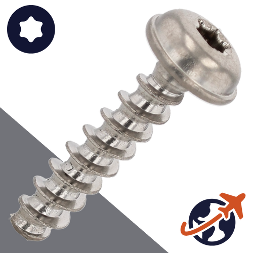 M3.5 Torx Pan Flange Thermoplastics Screw - A2 Stainless