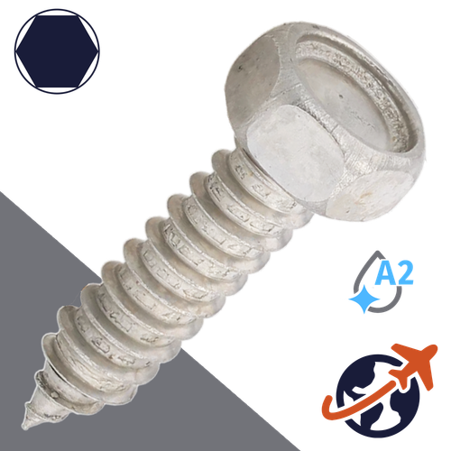 M3.5 Hex Self Tapping - A2 Stainless DIN 7976