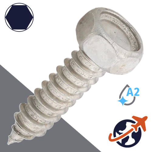 M8.0 Hex Self Tapping - A2 Stainless DIN 7976