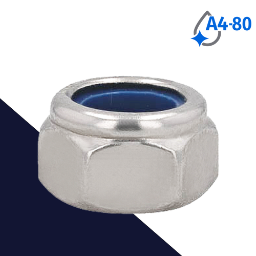Nylon Locking Nut - A4-80 Stainless DIN 985