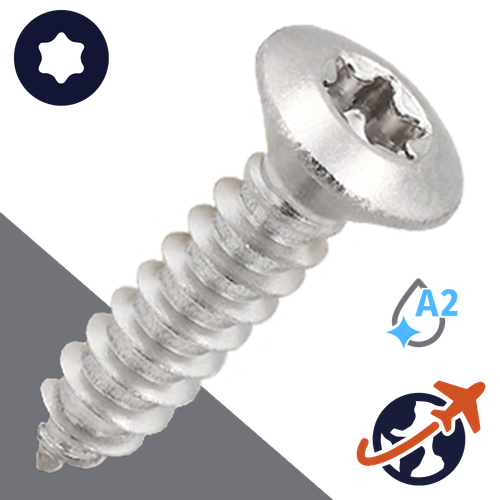 M4.8 Torx Oval Head Tapping Screw - A2 Stainless ISO 14587