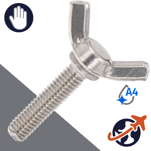 M4X0.7 Wing Bolt American Style - A4 Stainless