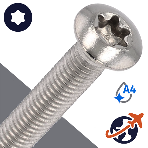 M5X0.8 Torx Oval Head - A4 Stainless ISO 14584