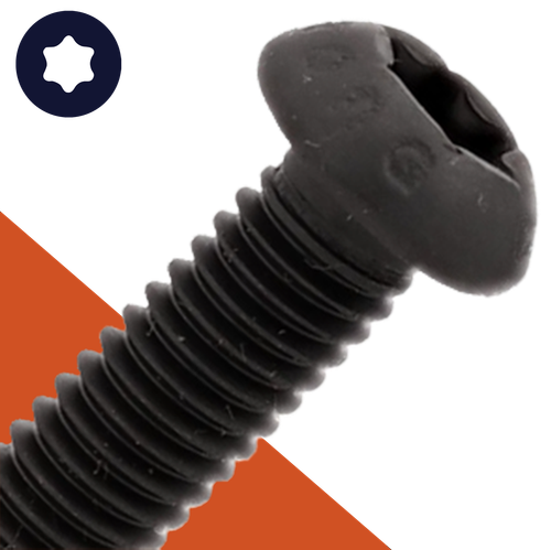 M8X1.25 Torx Button Head - A2 Stainless Black ISO 7380-1