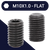 M10X1.0 Extra Fine Allen Set Screw Stud 45H DIN 913 Flat Point