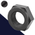 Hex Collar Nut, Fine,Steel, Black Oxide,Reduced Wrench