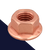 Top Lock Flange Nut COARSE,Steel Class 8 Copper Exhaust,Special Wrench / Heights