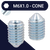 M6X1.0 Set Screw,Steel Class 45H,DIN 914 Cone Point