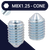 M8X1.25 Cone Point Set Screw - DIN 914 Zinc Plated