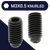 M3X0.5 Knurled Point Allen Set Screw - Steel 45H Black