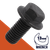 M8X1.25 Flange Bolt,A2-70 Stainless + Black Ox,DIN 6921 / 13mm Wrench