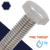 M16X1.5 Fine Hex Bolt,Stainless Steel A2-70,DIN 961
