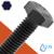 M5X0.8 Hex Bolt,Stainless A2-70 + Black Ox,DIN 931/933