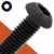 M3X0.5 Torx Button Head,A2 Stainless + Black Oxide,ISO 7380-1 TX