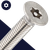 M8 Flat Head Torx + Pin,Stainless Steel A2,Security Screw