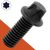 M8X1.25 External Six Lobe Flange Bolt Black Stainless DIN 34800