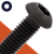 M8X1.25 Torx Button Head - A2 Stainless Black ISO 7380-1