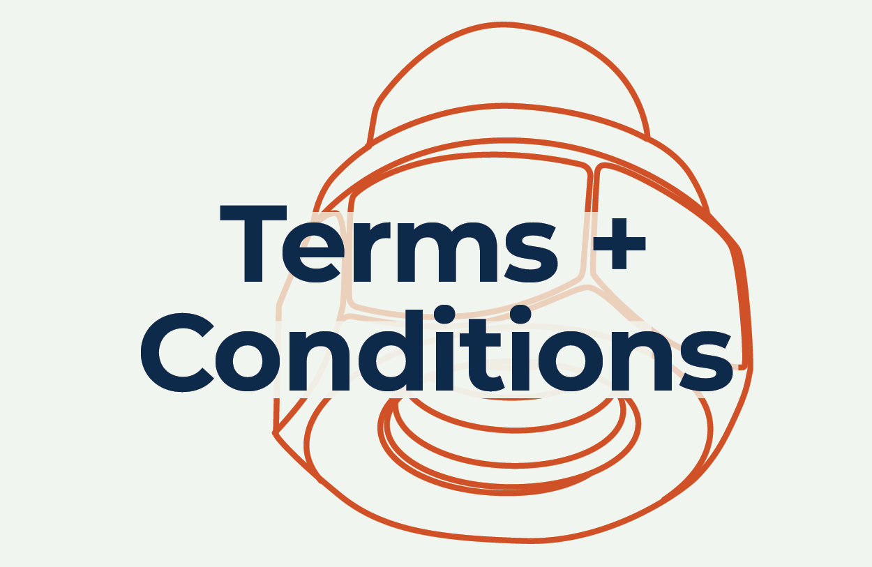 Terms & Conditions header with fastener illustration background