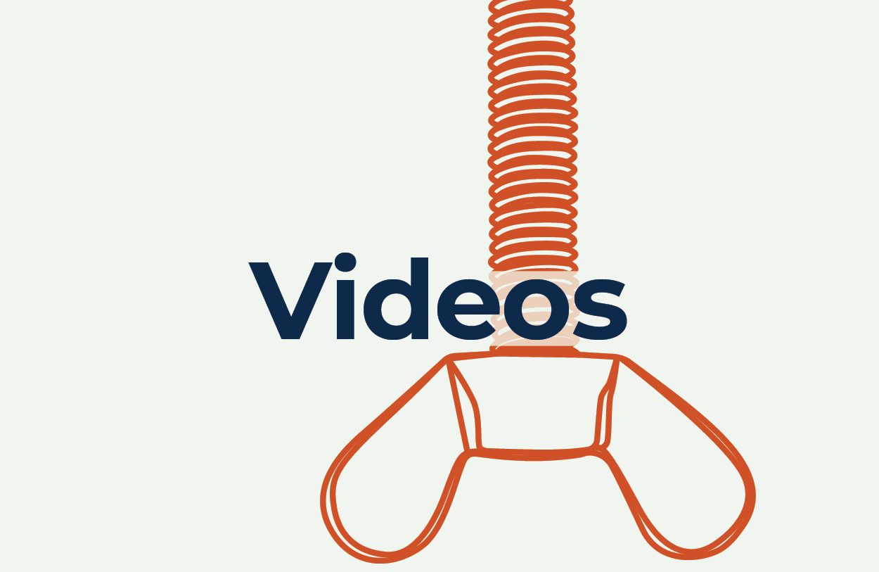 Videos header with fastener illustration background