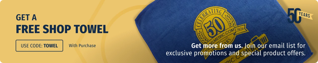 Get a Free Shop Towel with Purchase Use Code: Towel 