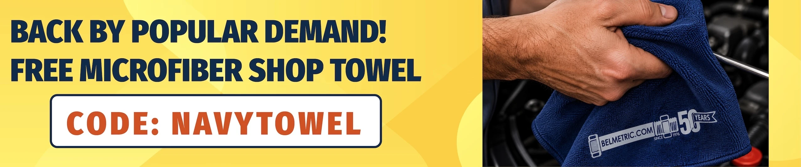 Use code NAVYTOWEL to get a free shop towel with your order!