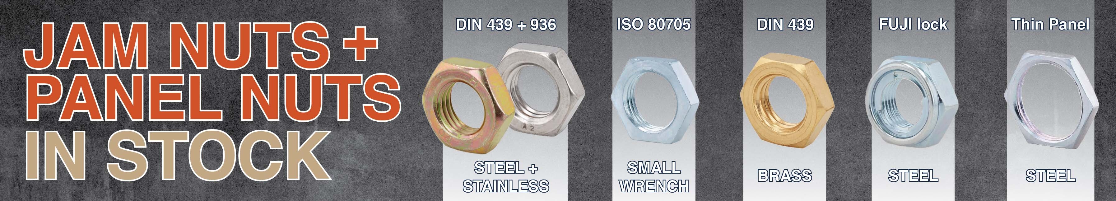 Jam and Panel Nuts In Stock