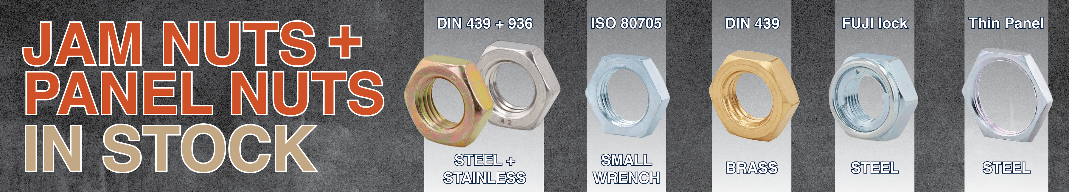 Jam and Panel Nuts In Stock