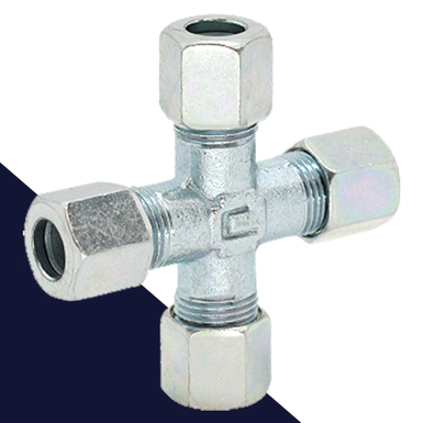 Metric 4-Way Compression Fitting - BelMetric