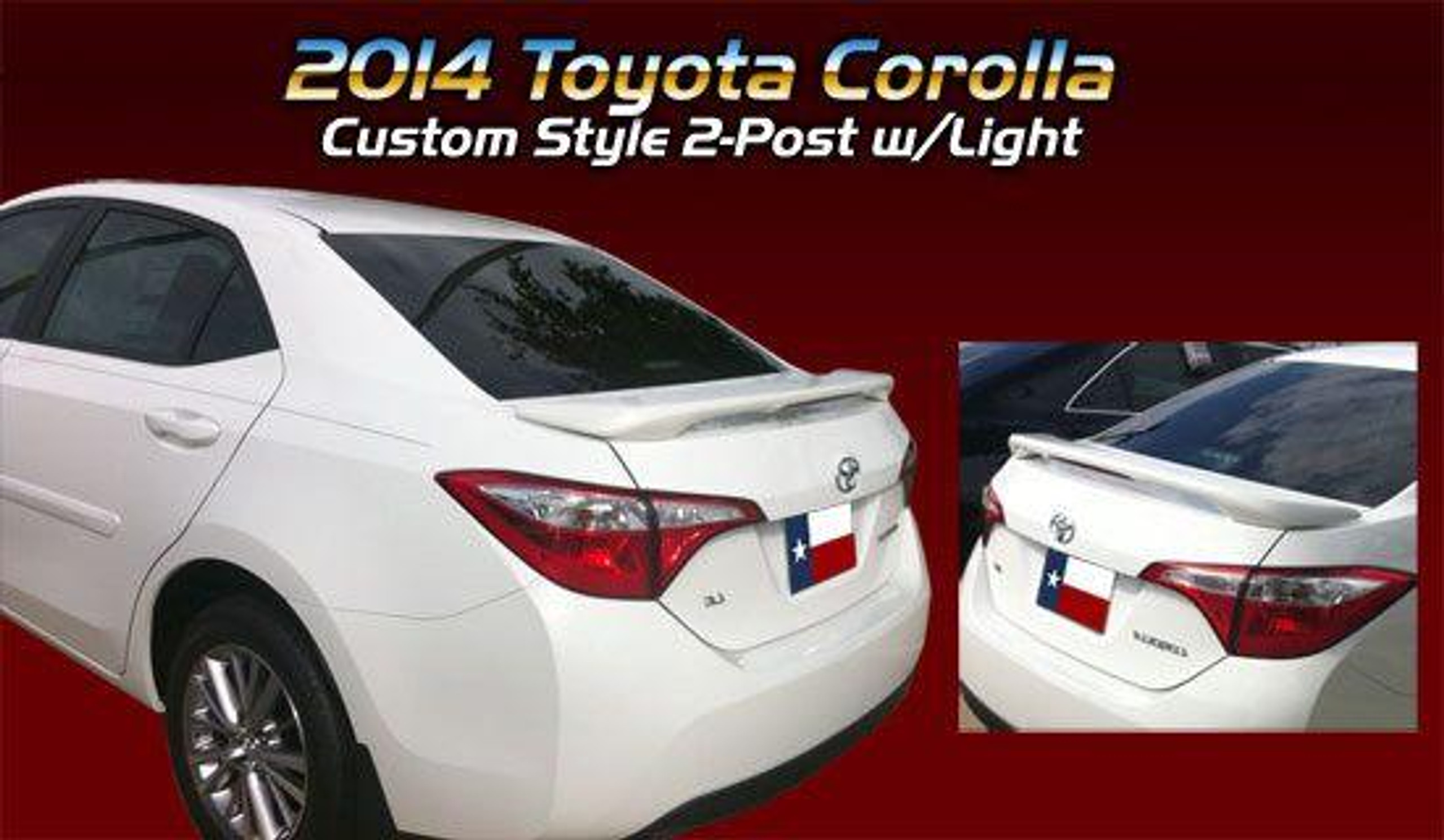 Toyota Corolla 20142017 Custom Post Lighted Rear Trunk Spoiler 707